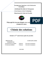 Polycopier de Resumé Du Cours Avec Exercices Et Corridés de Chim-Sol