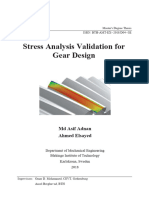 Stress Analysis Validation For Gear Design