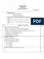 Economics-Class XI, SAMPLE PAPER 2023-24