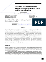 Social, Economic and Environmental Sustainability of Hydroelectric Power Plant A Literature Review