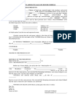 Deed of Absolute Sale of Motor Vehicle