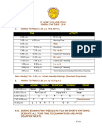 General Daily Timetable 2019