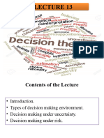 LECTURE 13 Decision Theory