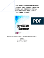 Challenges and Opportunities Experienced by Junior and Senior High School Students Amidst Pandemic and Their Emotional Readiness in Attending Full-Blown Face-to-Face Class