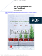 Fundamentals of Investments 8th Edition Jordan Test Bank