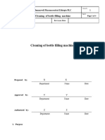 SOP For Cleaning of Bottle Filling Machine