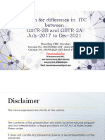 Action For Difference in ITC Between 3B and 2A