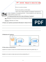 Activité-Mesure Du Volume D'un Solide