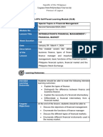 Module 1 Special Topics in Financial Management