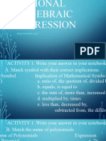 Rational Algebraic Expression