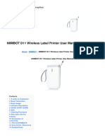 d11 Wireless Label Printer Manual