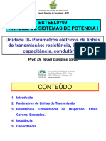 UNIDADE 3. Parâmetros Elétricos Das Linhas de Transmissão