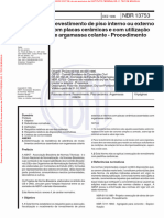 ABNT NBR 13753 - Revestimento de Piso Interno Ou Externo Com Placas Cerâmicas e Com Utilização de Argamassa Colante - Procedimento