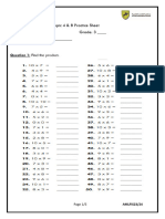 Subject: Mathematics Topic 4 & 8 Practice Sheet