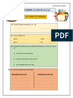 Practicamos: El Uso de La C, S, Z: 5to Grado de Primaria