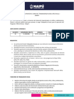 Bases Tecnicas para Concurso Publico Trabajador Social Opd 24 Horas