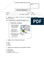 TALLER COMPRENSIÓN LECTORA 4tos