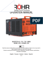 Röhr MMA TIG WSME 200 WSME 250 Welder Instruction Manual Min