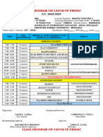 2023 2024 Class Catch Up Friday Program