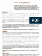 Adhesion Testing Method