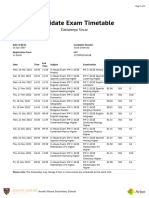 2022-11-11 Exam Timetable For 1 Candidates