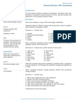 Present Perfect WH Questions Worksheet