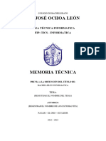 ESQUEMA MEMORIA TÉCNICA - Estudiantes