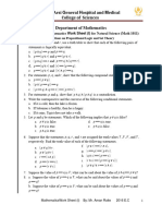 @freshmanexams NAGHMC Maths Worksheet 1