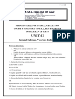 Law of Torts Unit-II Notes