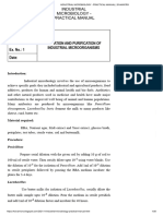 Industrial Microbiology - Practical Manual - Sivamicro