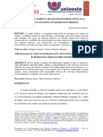 Passagem Do Tempo Na Realidade Interior: Intuição e Duração Na Filosofia de Henrilouis Bergson