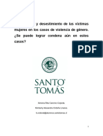 Retractación y Desestimiento de Las Víctimas Mujeres en Los Casos de Violencia de Género.