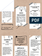 Folleto Tríptico Flyer Academia de Clases de Repaso Escolar Doodle Marrón y Blanco