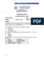 PHSC Grade 10 Test 1 Hlanganani Central