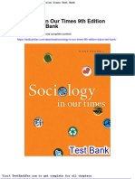 Dwnload Full Sociology in Our Times 9th Edition Diana Test Bank PDF