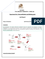 REport 1 Recrystalliation and Melting Point