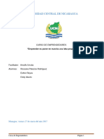 Curso de Emprendedores Arnulfo Urrutia Universidad Central de Nicaragua