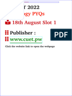 Cuet Biology 2022 18th August Slot 1