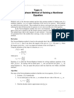 3 - Newton Raphson Method of Solving A Nonlinear Equation