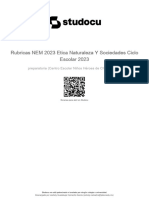 Rubricas Nem 2023 Etica Naturaleza y Sociedades Ciclo Escolar 2023