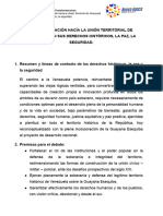 Transformación Hacía La Unión Territorial de Venezuela en Sus Derechos Históricos, La Paz, La Seguridad - Documento Rector