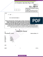 CBSE Class 12 Question Paper 2019 Chemistry Set 1