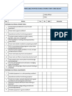 Portable Power Tools Inspection Checklist