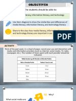 MIL - Similarities and Differences of Media, Information, and Technology Literacy