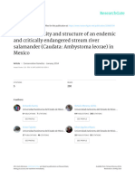 Genetic Diversity and Structure of An Endemic and Critically Endangered Stream River Salamander (Caudata: Ambystoma Leorae) in Mexico