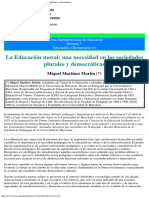 Martinez La Educacion Moral Una Necesidad en Las Sociedades Plurales y Democraticas