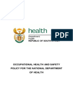 Occupational Health and Safety Policy For The National Department of Health