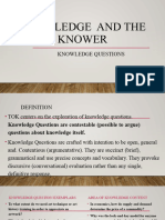 Knowledge and The Knower