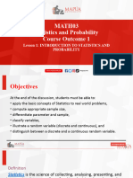 CO1-L1 - Introduction To Statistics and Probability