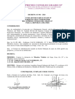 Decreto #001-2024 Supremo Consejo Grado 33°. Distinción de Miembros Vitalicios.